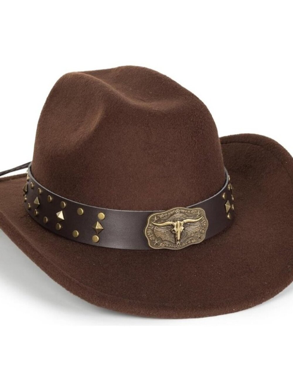 Men's White Western With Braided Band Buckle Fedora Classic Cowboy Felt Hat